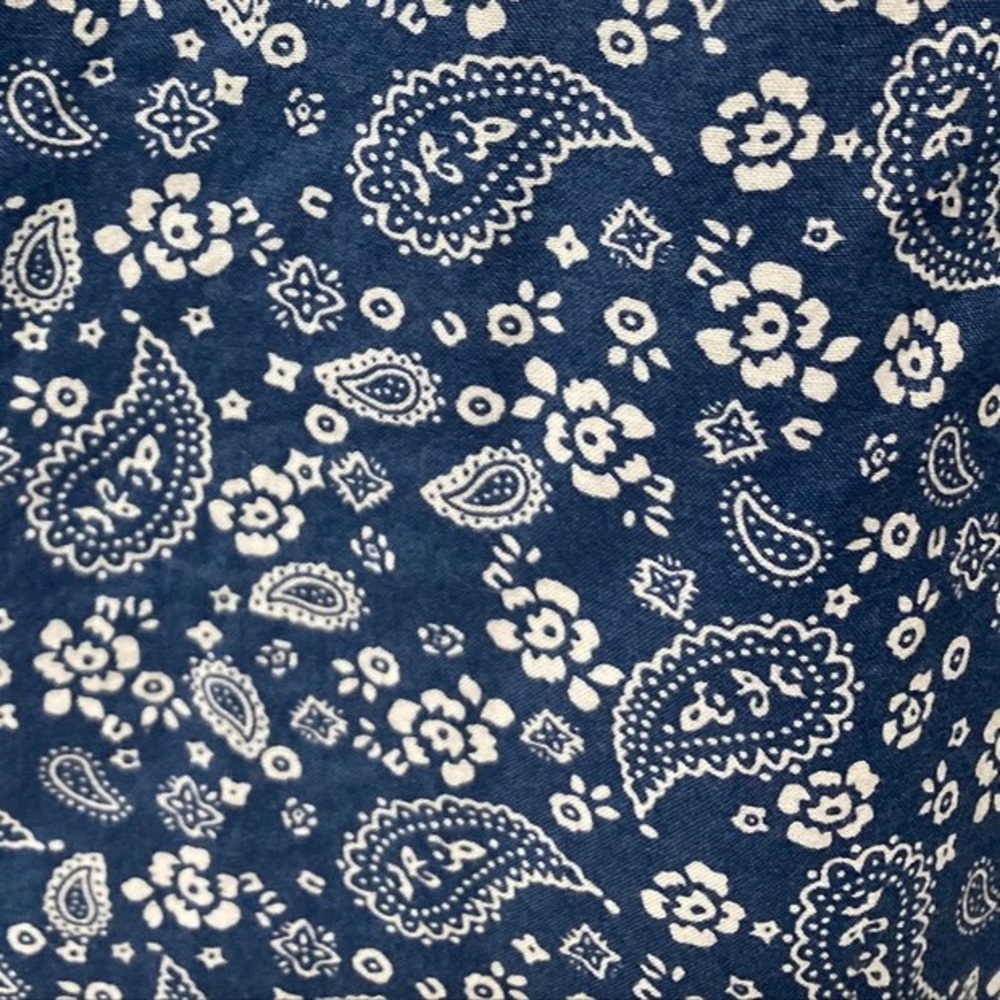 Vintage Floral Blouse Tommy Hilfiger Chambray Blue Cotton Minimalist Size XL - Picture 10 of 17